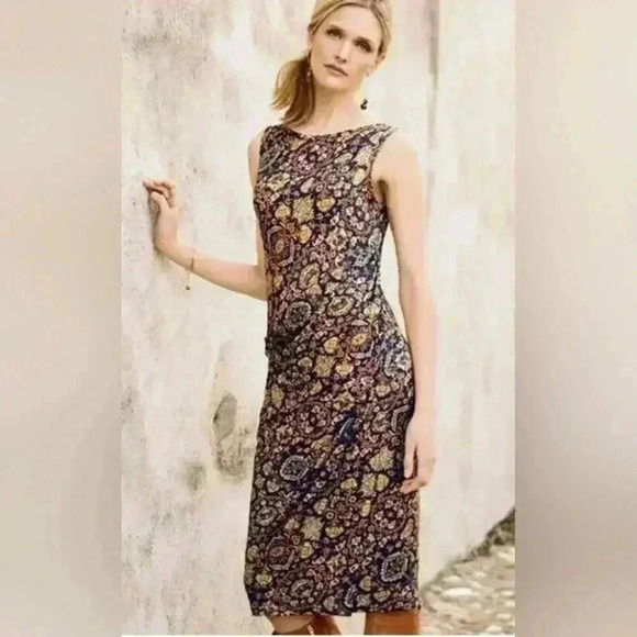 Peruvian Connection Half Wrap Sultanabad Sleeveless Midi Dress Size M #177 - Picture 1 of 6